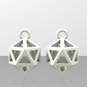 Polyhedron earrings with interlocked heart