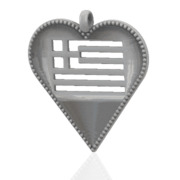 Greek Flag Heart Pendant / Ελληνική σημαία Καρδιά