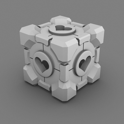 Portal Companion Cube (Hollow Hearts)