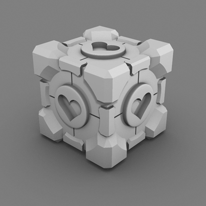 Portal Companion Cube (Solid Hearts)