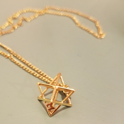 MILOSAURUS Tetrahedral 3D Star of David Pendant