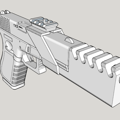 Airsoft Compensator with Top Rail for G17, G18, M&P40, M&P9